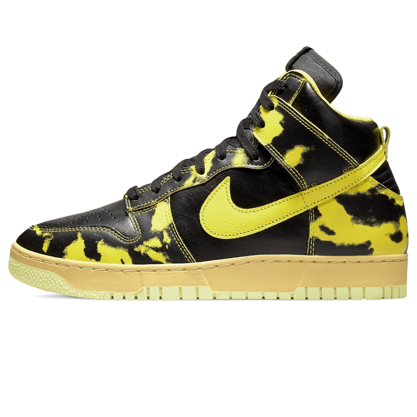 Nike Dunk High 1985 'Yellow Acid Wash' — UK 3 | EU 35.5 | US 3.5 — Front View