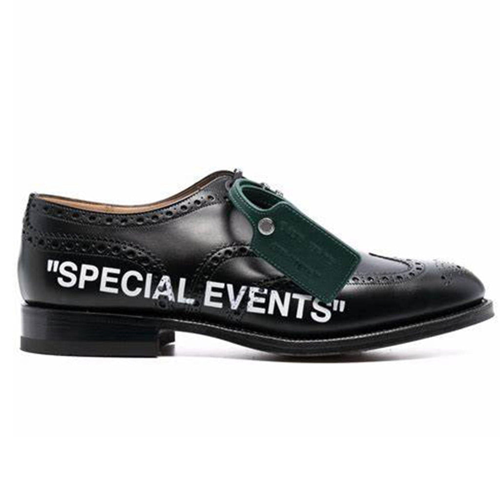 Church's x Off-White Burwood Flat Brogues "Special Events" — UK 1 — Side View