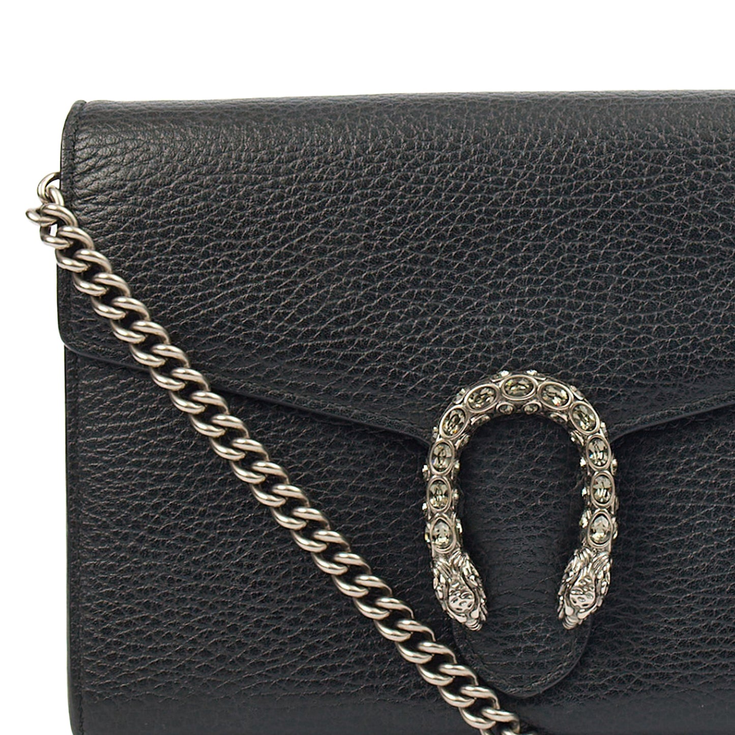 Gucci Cross Body Dionysus Chain Wallet in Black, Leather — Side View
