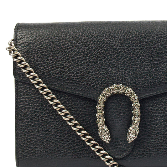 Gucci Cross Body Dionysus Chain Wallet in Black, Leather — Side View