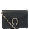 Gucci Cross Body Dionysus Chain Wallet in Black, Leather — Front View