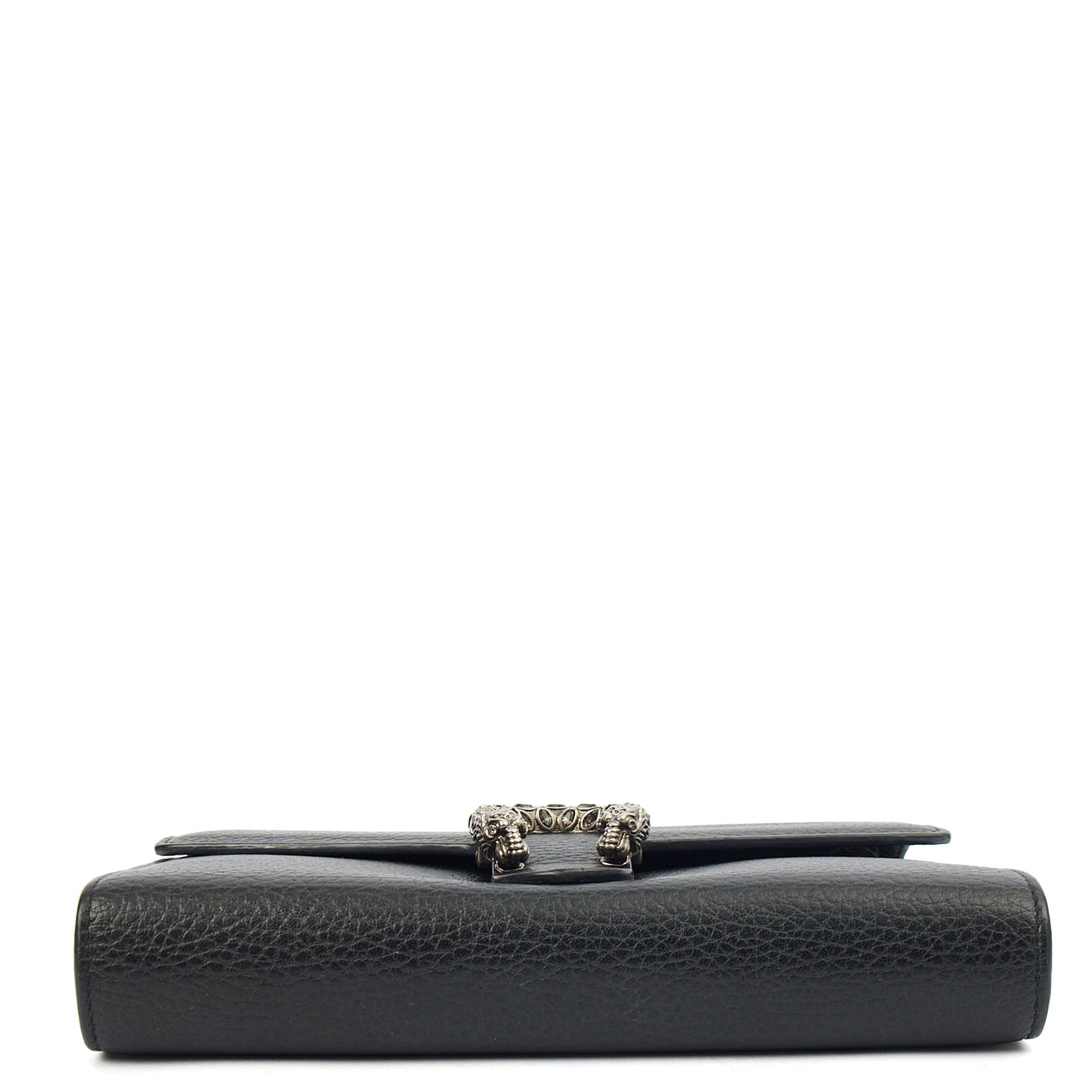 Gucci Cross Body Dionysus Chain Wallet in Black, Leather — Detail View