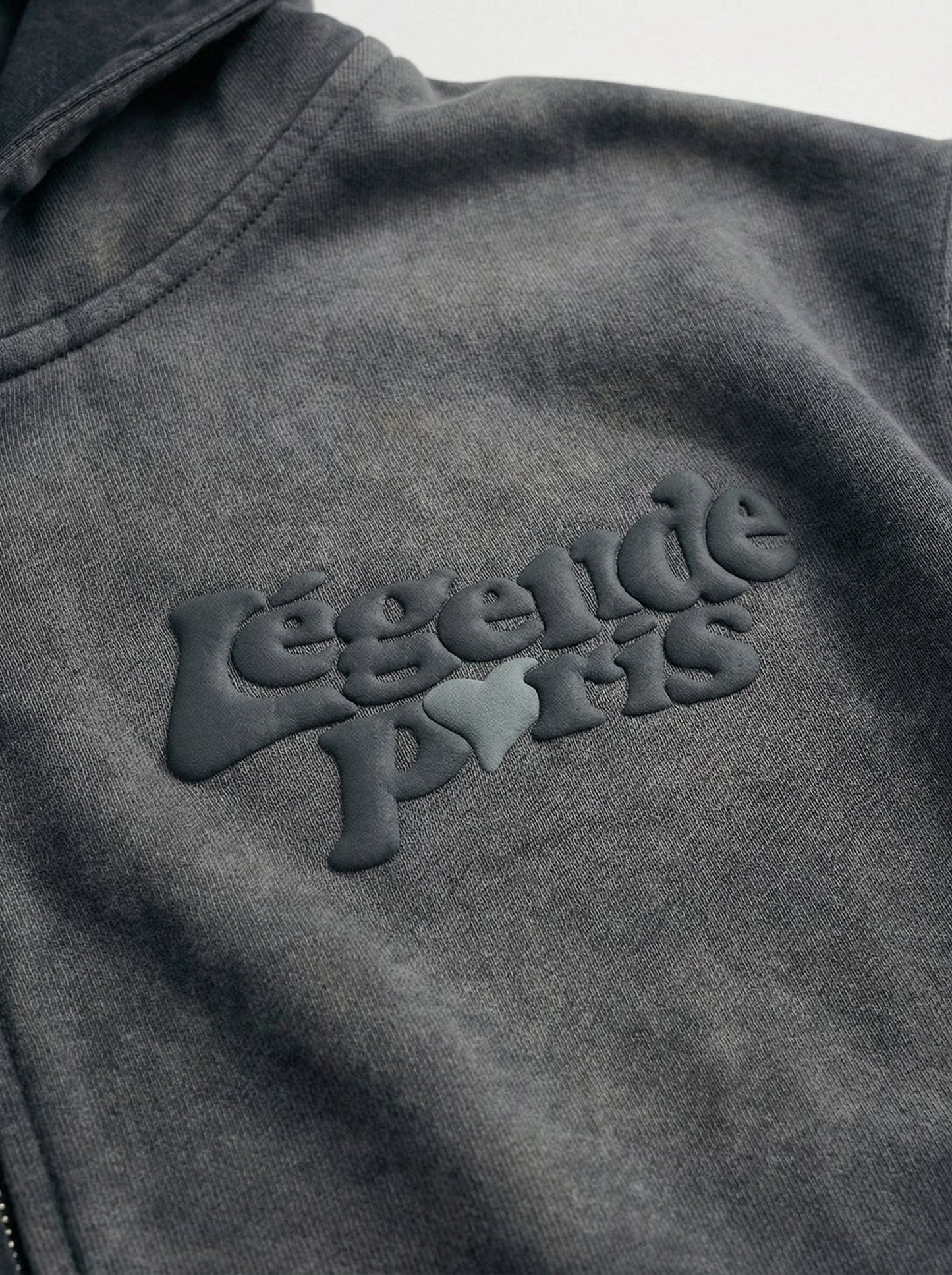 Legende Paris LND GRADIENT HOOD - CHARCOAL WASHED — XS — Back View