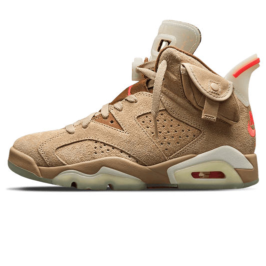 Travis Scott x Air Jordan 6 Retro 'British Khaki' — UK 3 | EU 35.5 | US 3.5 — Front View