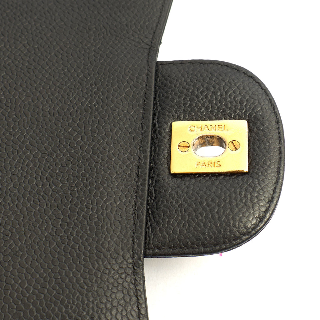 Chanel Shoulder Bag Classic Double Flap - Large in Black, Caviar Leather — Alternate View 10
