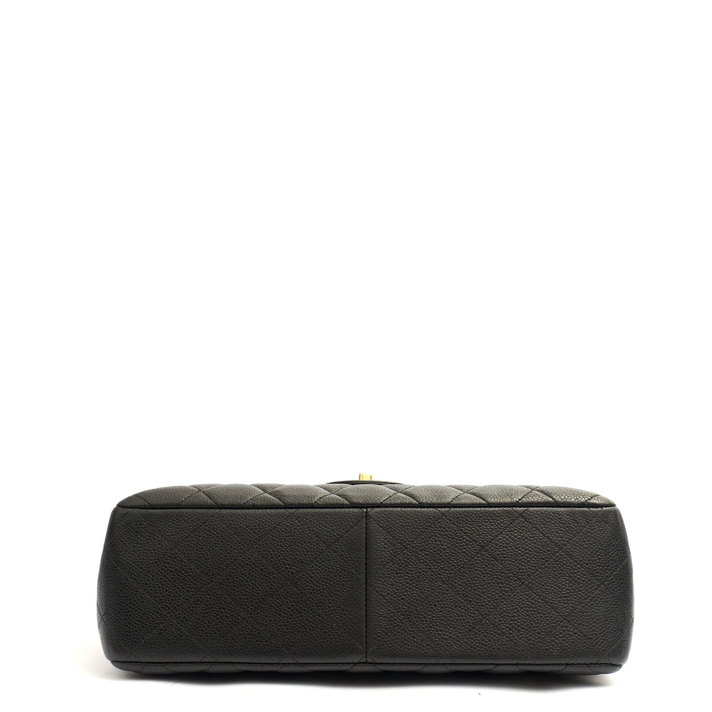 Chanel Shoulder Bag Classic Double Flap - Large in Black, Caviar Leather — Detail View