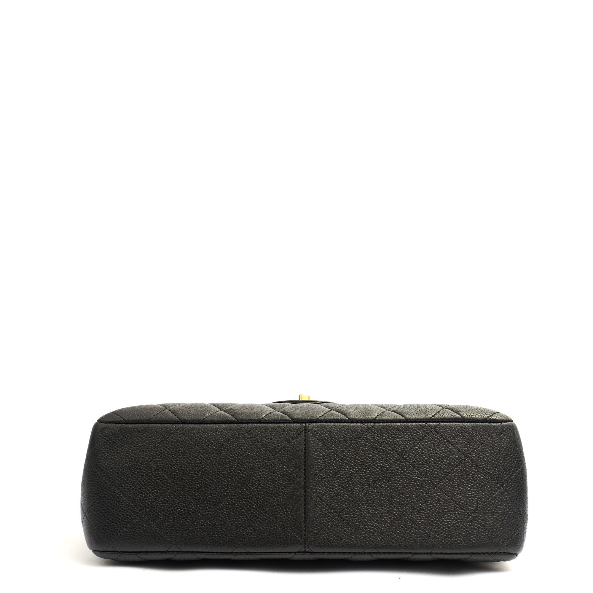 Chanel Shoulder Bag Classic Double Flap - Large in Black, Caviar Leather — Detail View
