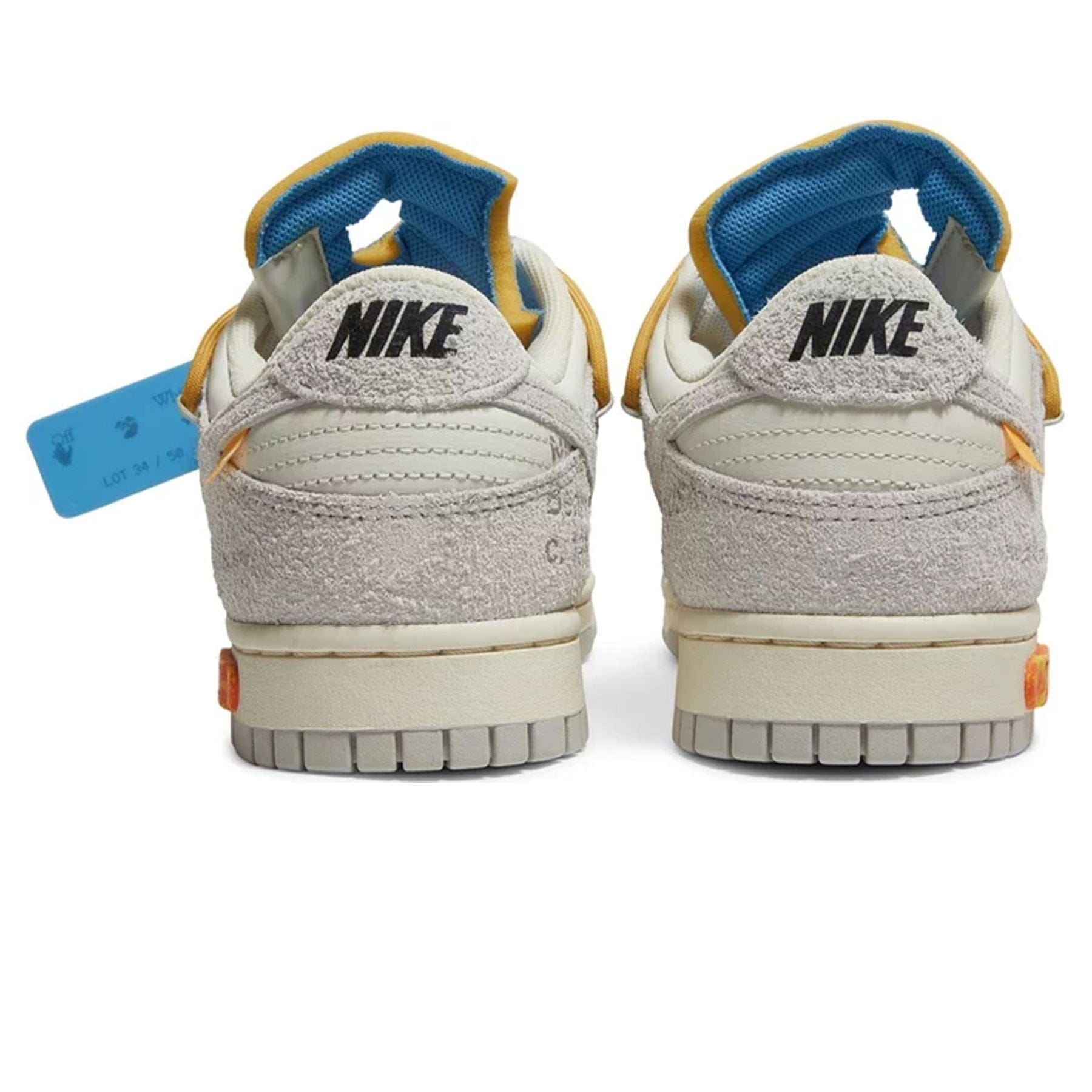 Off-White x Nike Dunk Low 'Lot 34 of 50' — UK 3 | EU 35.5 | US 3.5 — Back View