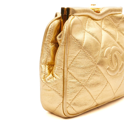 Chanel Cross Body Belt Bag in Metallic, Calfskin Leather — Detail View