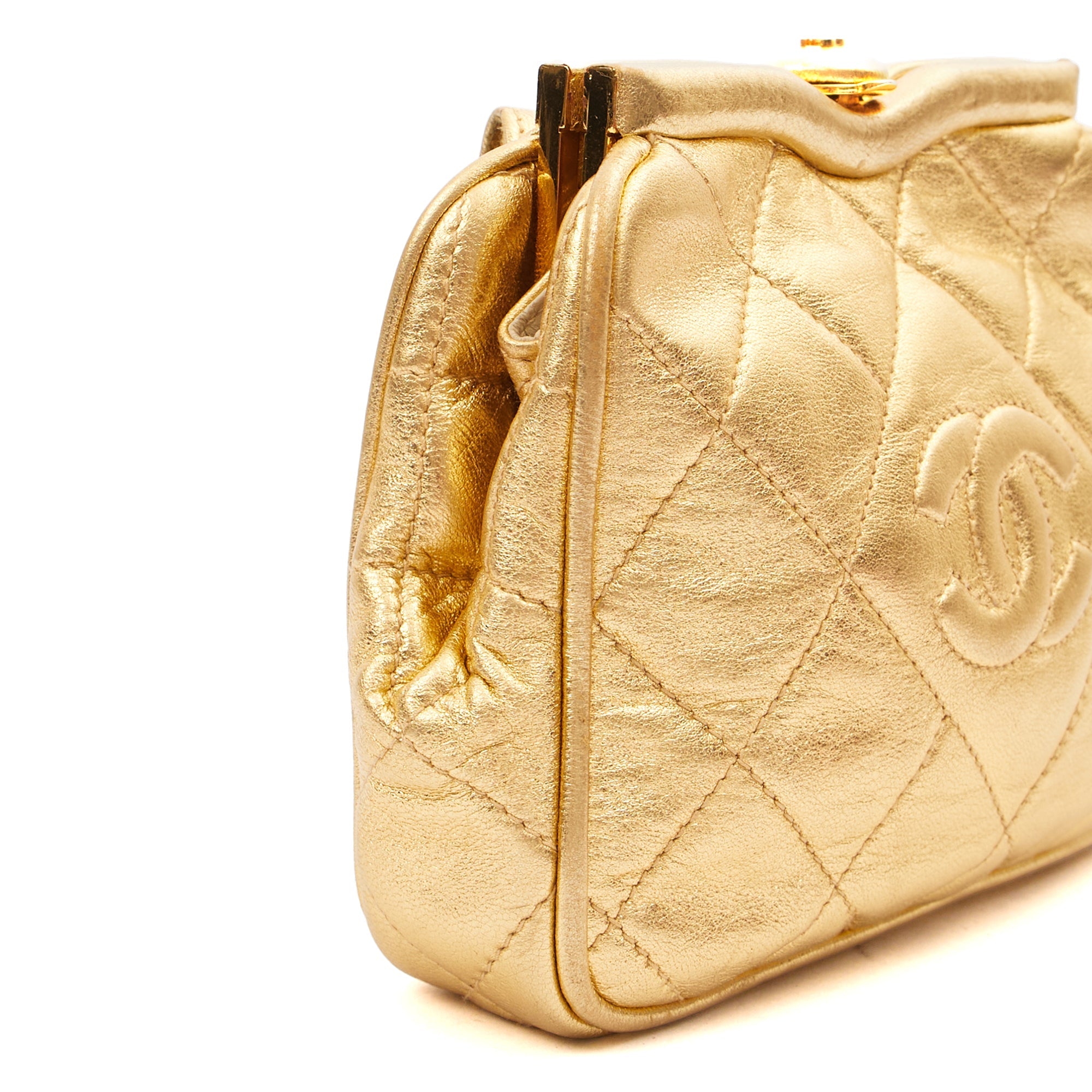 Chanel Cross Body Belt Bag in Metallic, Calfskin Leather — Alternate View 15