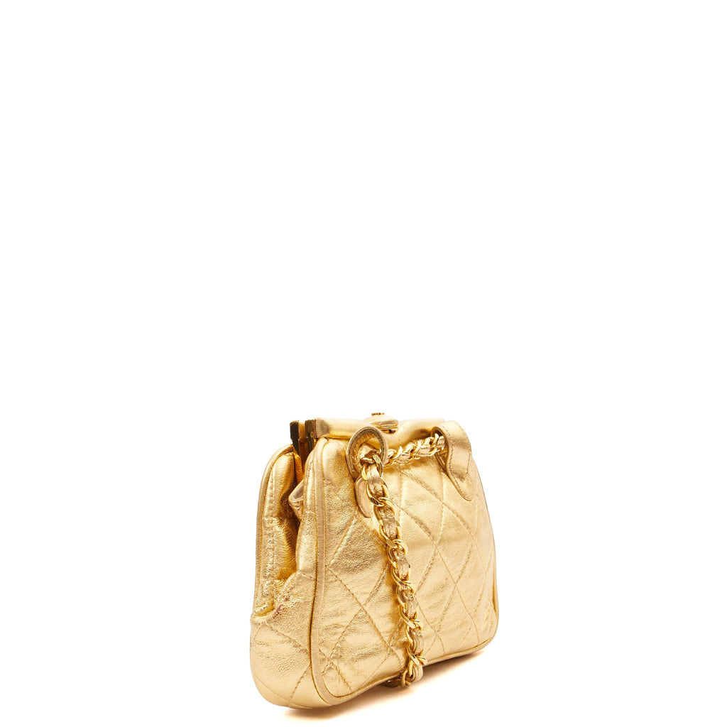 Chanel Cross Body Belt Bag in Metallic, Calfskin Leather — Side View