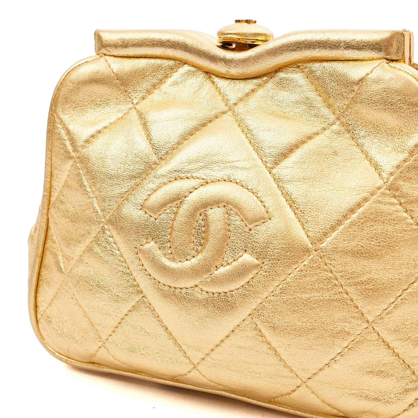 Chanel Cross Body Belt Bag in Metallic, Calfskin Leather — Alternate View 18
