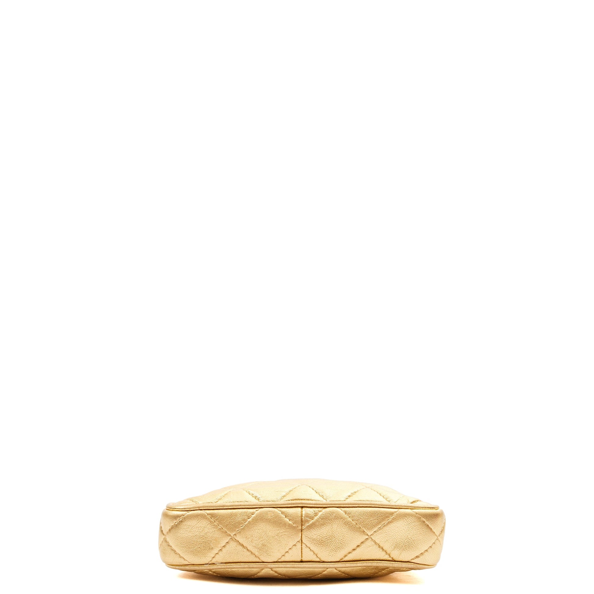 Chanel Cross Body Belt Bag in Metallic, Calfskin Leather — Top View