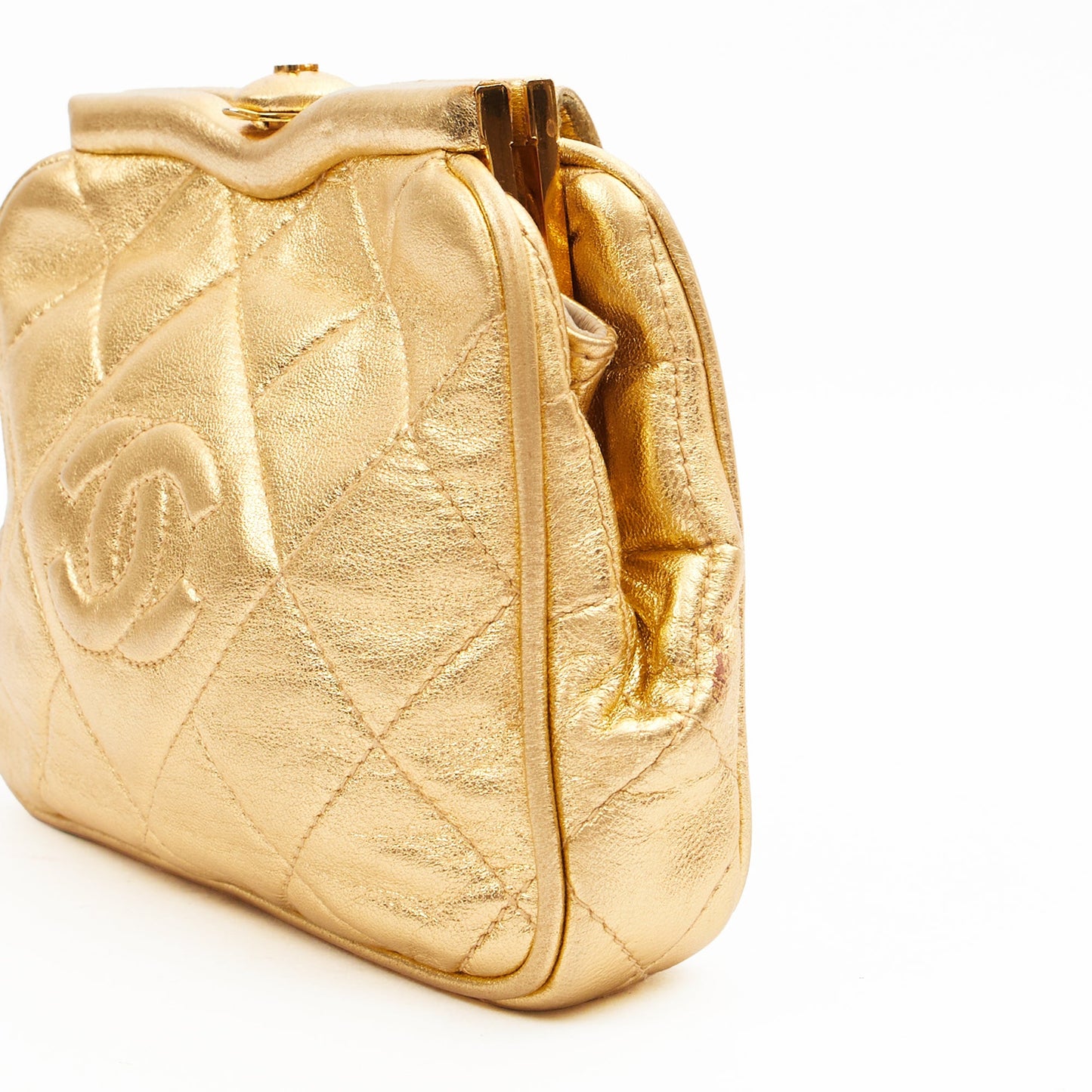 Chanel Cross Body Belt Bag in Metallic, Calfskin Leather — Alternate View 17