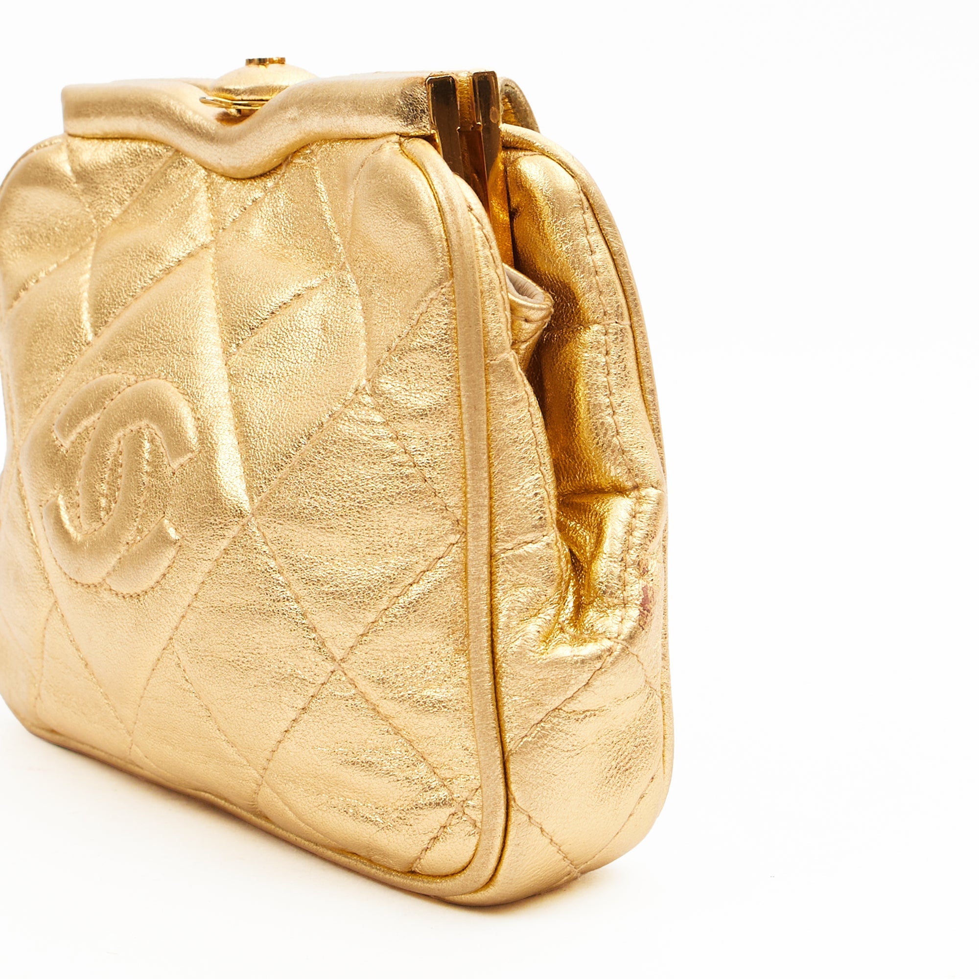 Chanel Cross Body Belt Bag in Metallic, Calfskin Leather — Alternate View 17