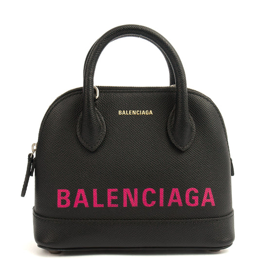 Balenciaga Top Handle Ville Top Handle XXS in Black, Leather — Front View