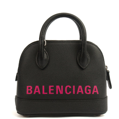 Balenciaga Top Handle Ville Top Handle XXS in Black, Leather — Top View