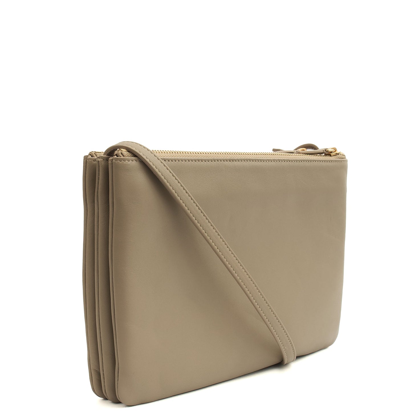 Celine Cross Body Trio in Grey, Box Calfskin — Side View