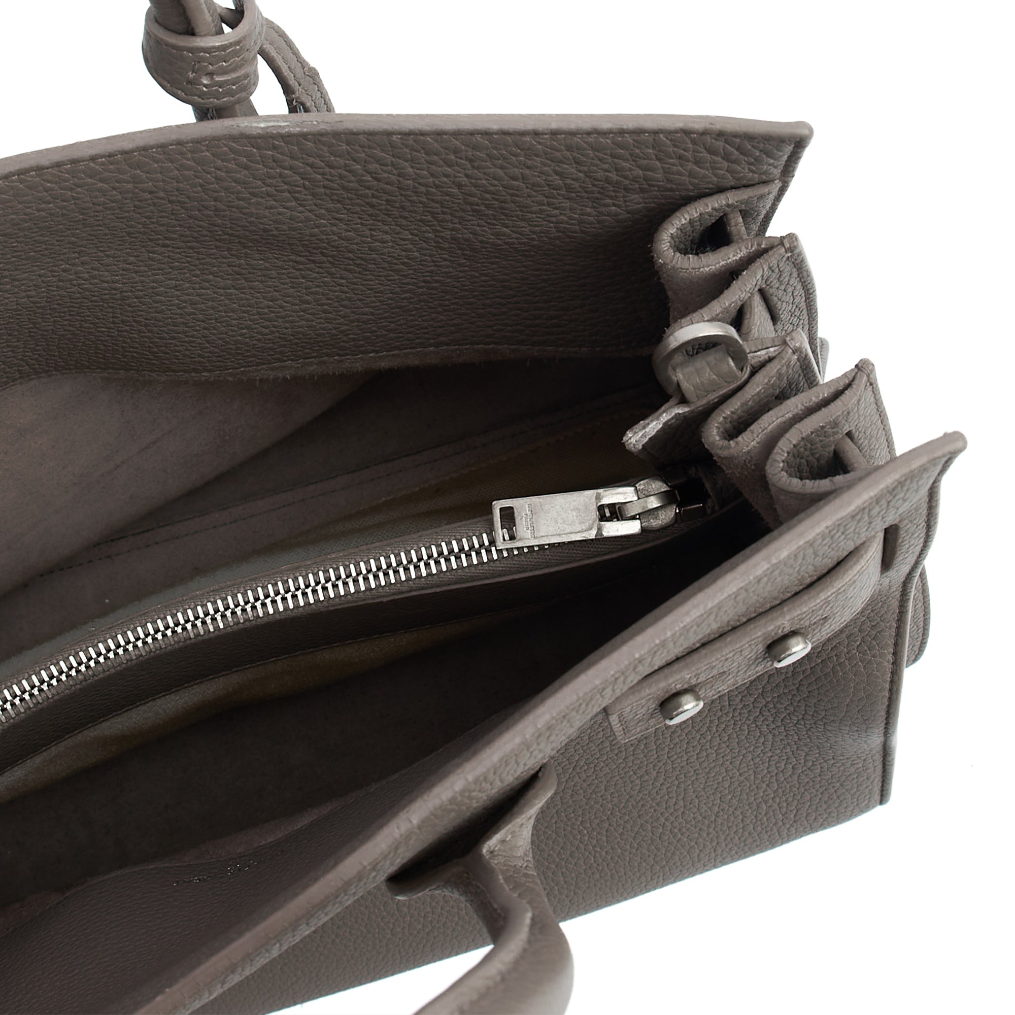 Saint Laurent Tote Sac de Jour in Grey, Calfskin Leather — Alternate View 7