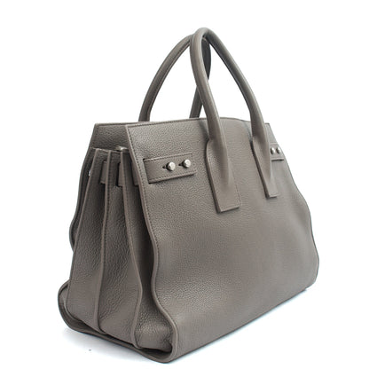 Saint Laurent Tote Sac de Jour in Grey, Calfskin Leather — Back View