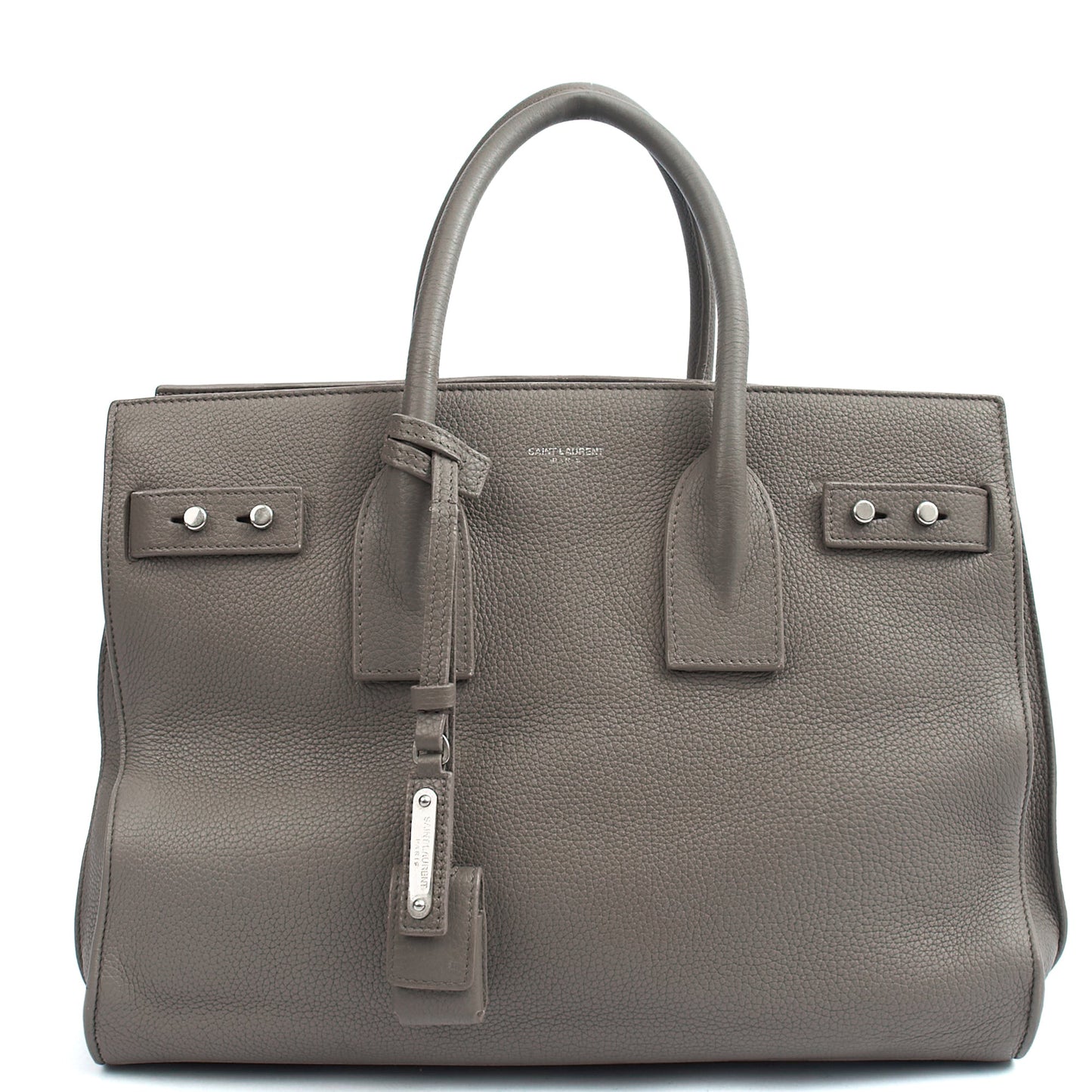 Saint Laurent Tote Sac de Jour in Grey, Calfskin Leather — Front View