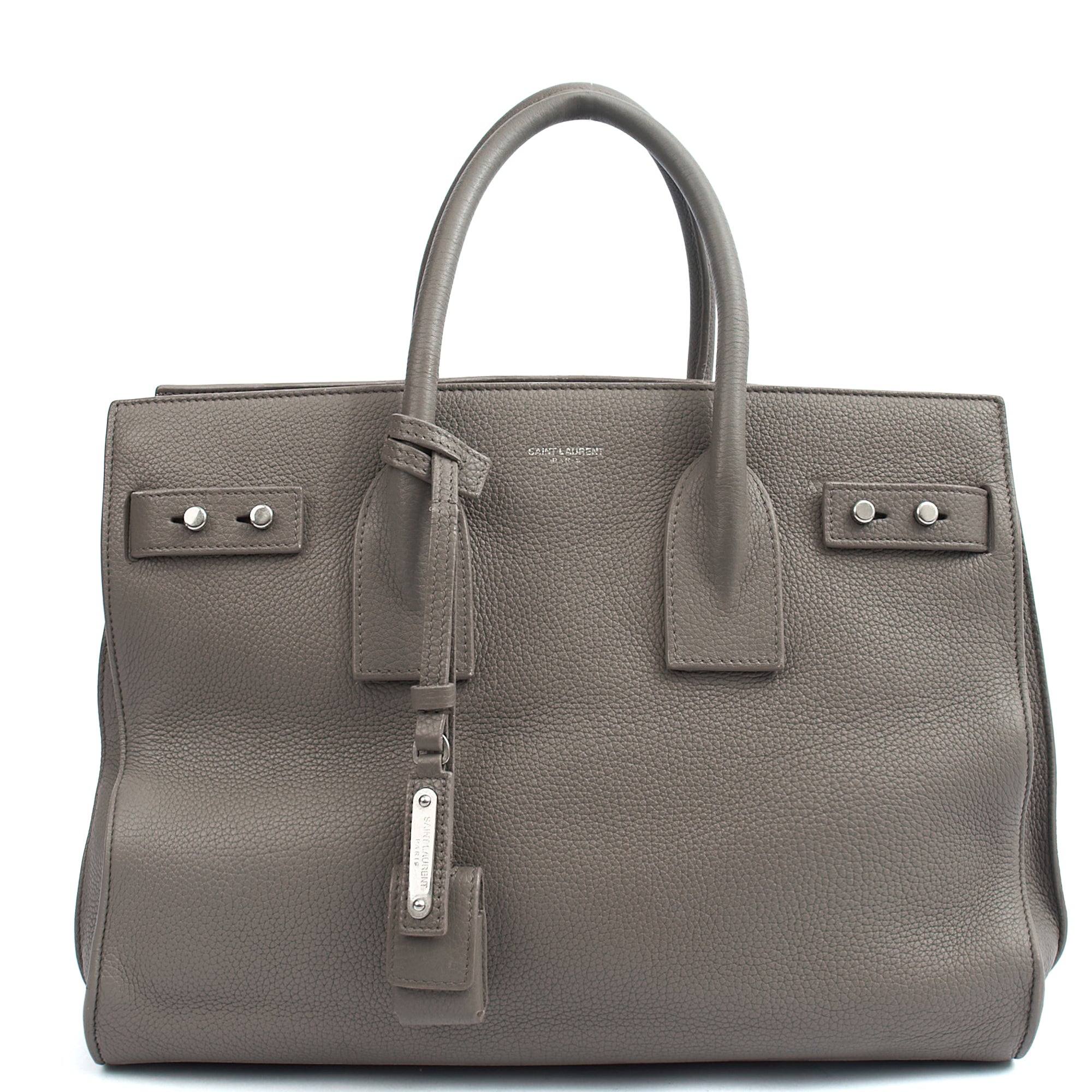 Saint Laurent Tote Sac de Jour in Grey, Calfskin Leather — Front View