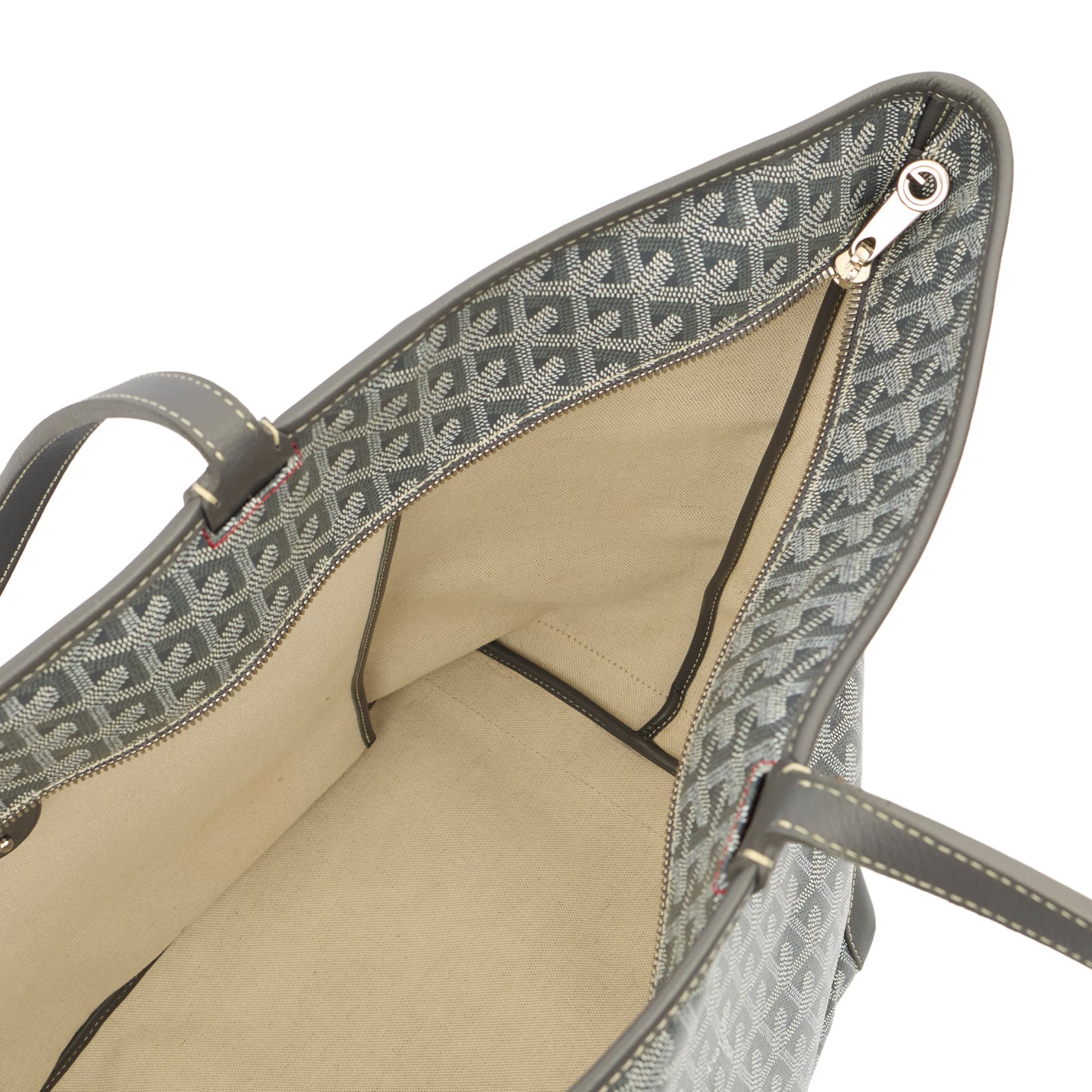 Goyard Tote Artois Tote MM in Grey, Leather — Detail View