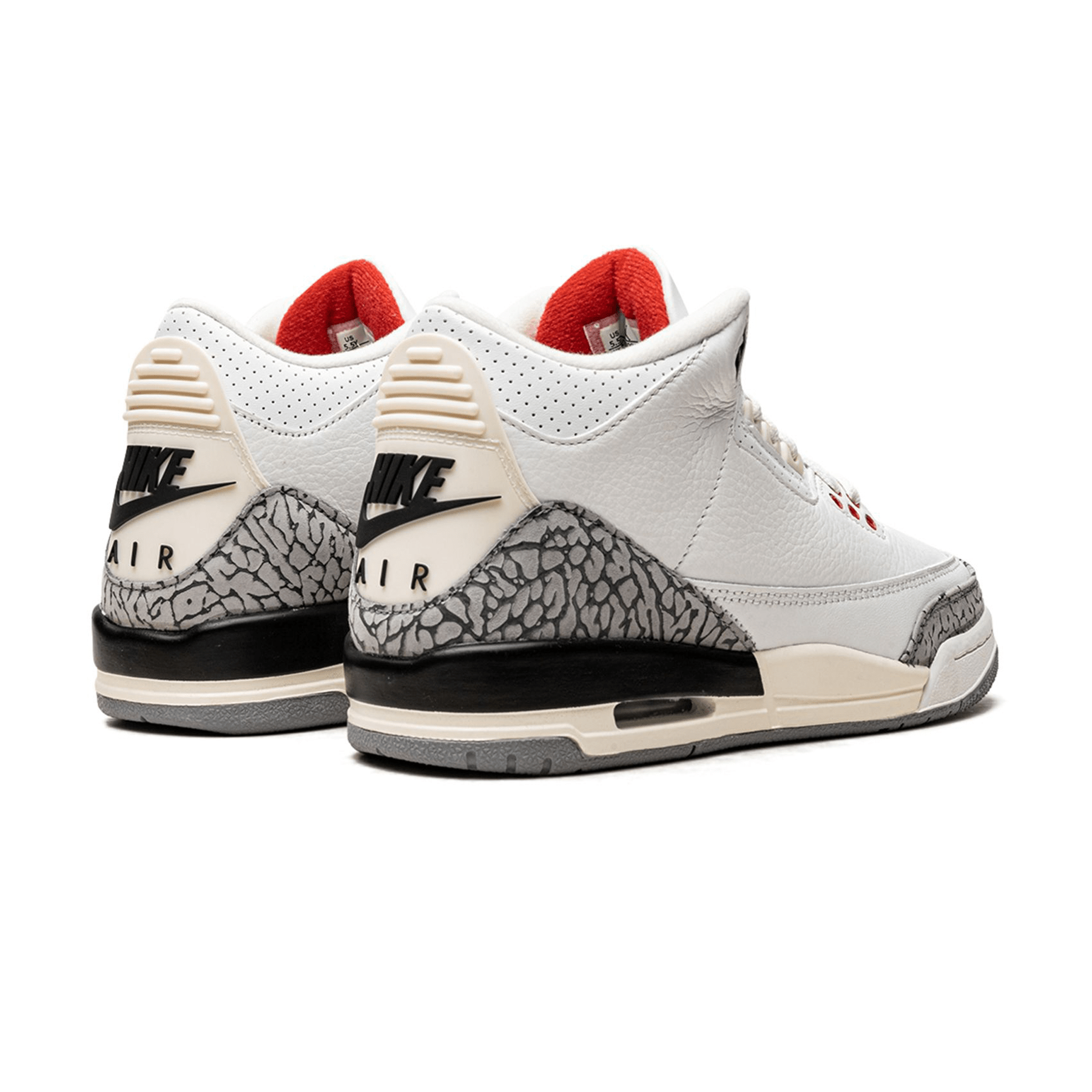 Air Jordan 3 Retro GS 'White Cement Reimagined' — UK 13.5 | EU 32 | US 1Y — Back View