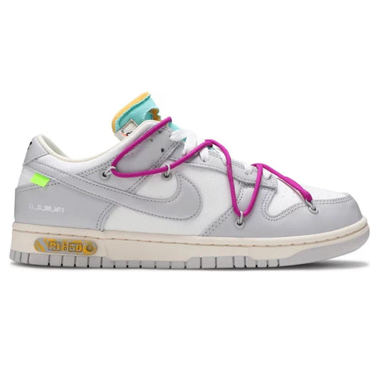 Off-White x Nike Dunk Low 'Lot 21 of 50' — UK 3 | EU 35.5 | US 3.5 — Side View