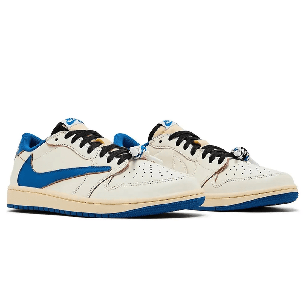 Fragment Design x Travis Scott x Air Jordan 1 Retro Low OG 'White Blue' — UK 3 | EU 35.5 | US 3.5 — Back View