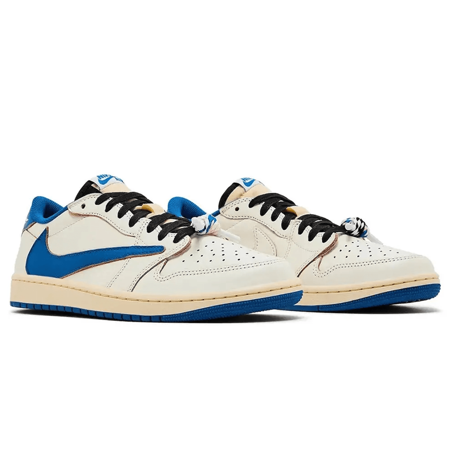 Fragment Design x Travis Scott x Air Jordan 1 Retro Low OG 'White Blue' — UK 3 | EU 35.5 | US 3.5 — Back View