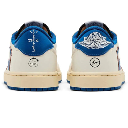Fragment Design x Travis Scott x Air Jordan 1 Retro Low OG 'White Blue' — UK 3 | EU 35.5 | US 3.5 — Top View