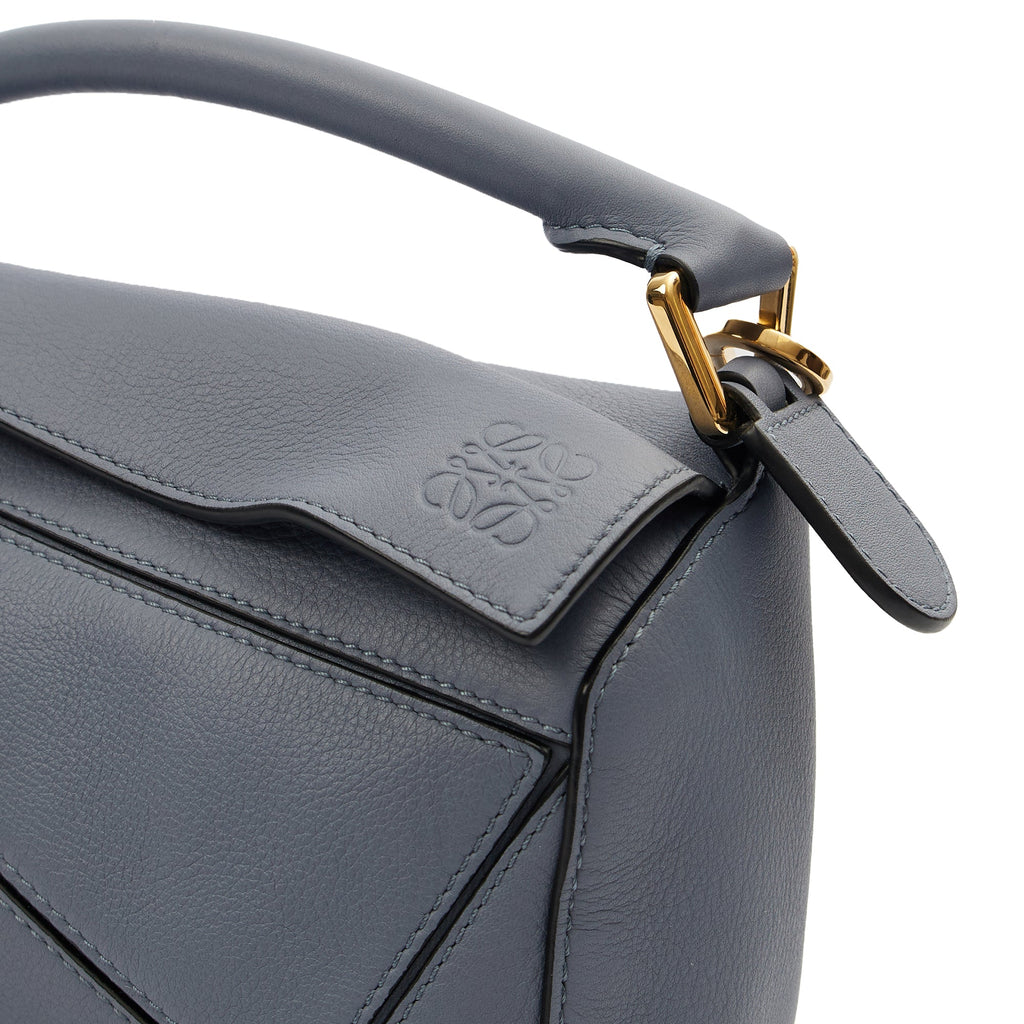 Loewe Cross Body Puzzle - Small in Blue, Leather — Detail View