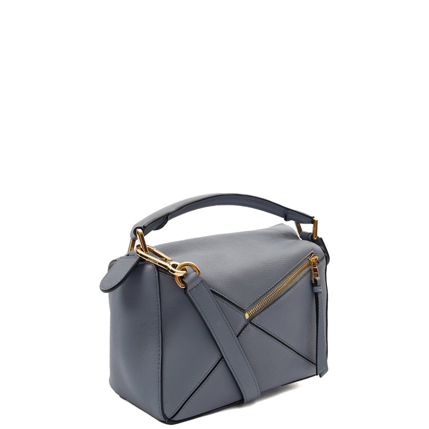 Loewe Cross Body Puzzle - Small in Blue, Leather — Side View