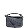 Loewe Cross Body Puzzle - Small in Blue, Leather — Front View
