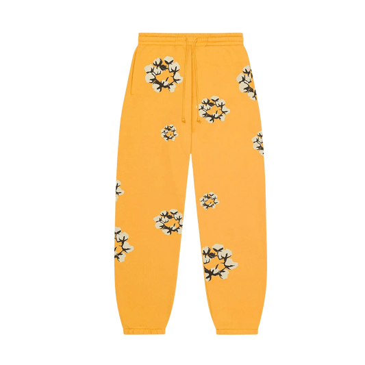 Denim Tears x Cactus Plant Flea Market Cactus Tears Wreath Sweatpants 'Yellow' — XXS — Front View