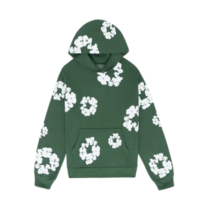 Denim Tears The Cotton Wreath Hooded Sweatshirt 'Green' — XXS — Front View