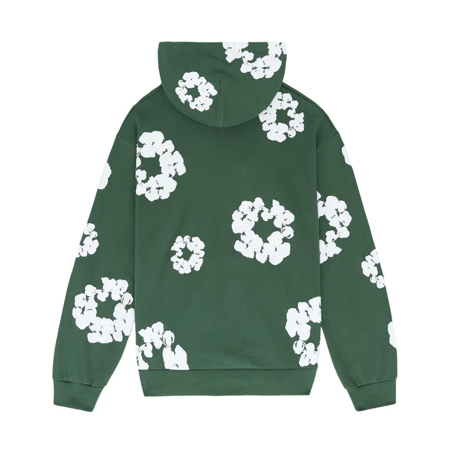 Denim Tears The Cotton Wreath Hooded Sweatshirt 'Green' — XXS — Side View