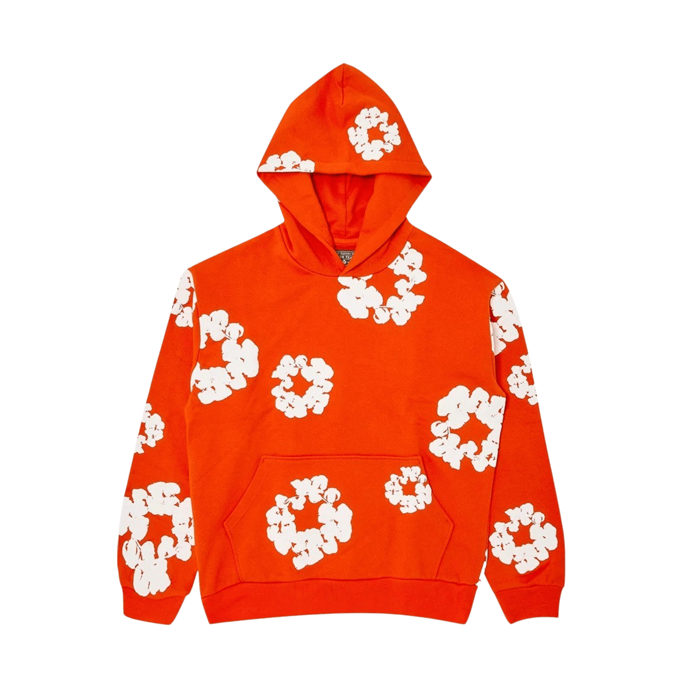 Denim Tears The Cotton Wreath Hooded Sweatshirt 'Orange' — XXS — Front View