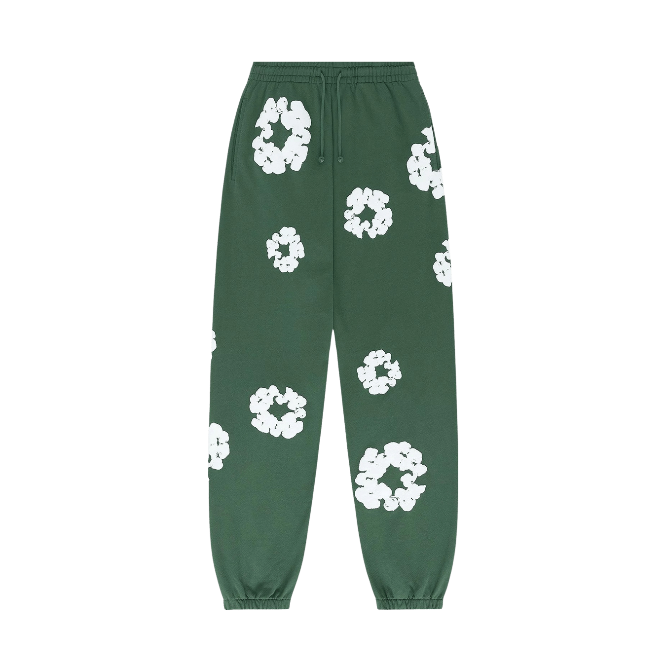 Denim Tears The Cotton Wreath Sweatpants 'Green' — XXS — Front View