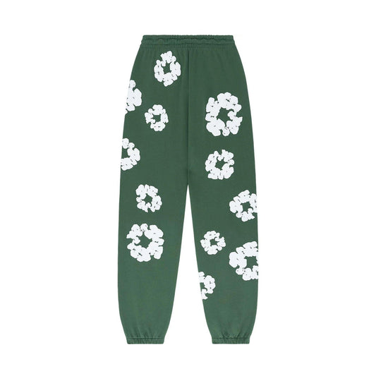 Denim Tears The Cotton Wreath Sweatpants 'Green' — XXS — Side View
