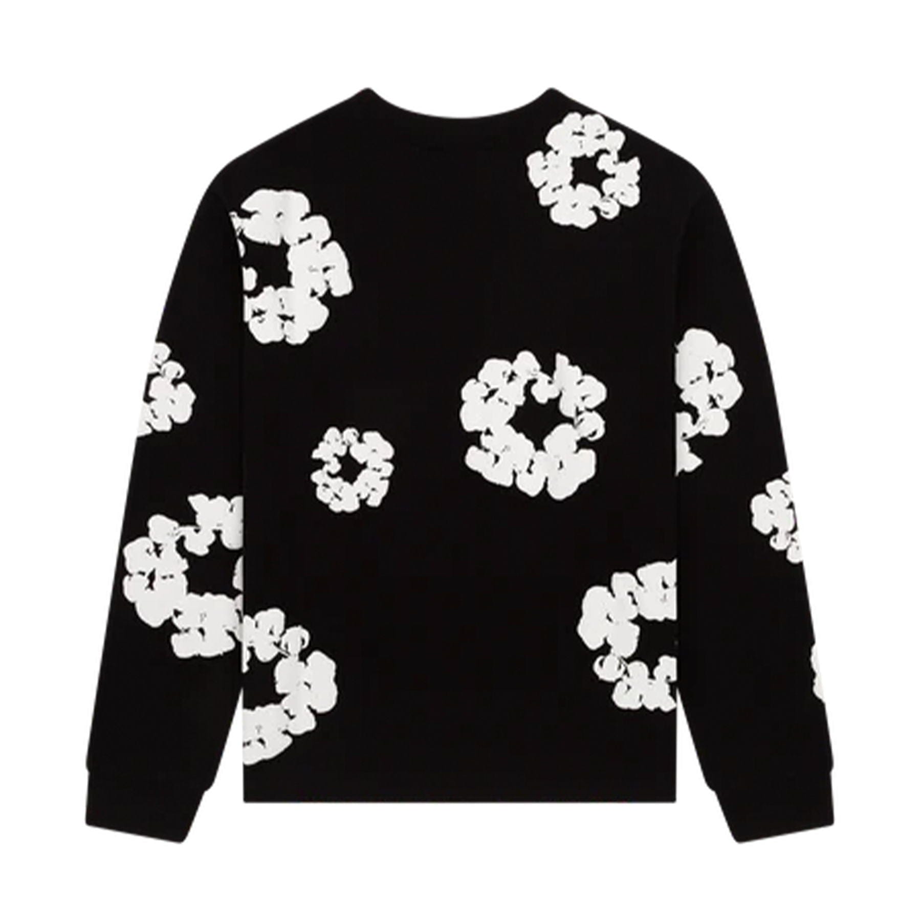 Denim Tears The Cotton Wreath Long Sleeve Tee 'Black' — XXS — Side View