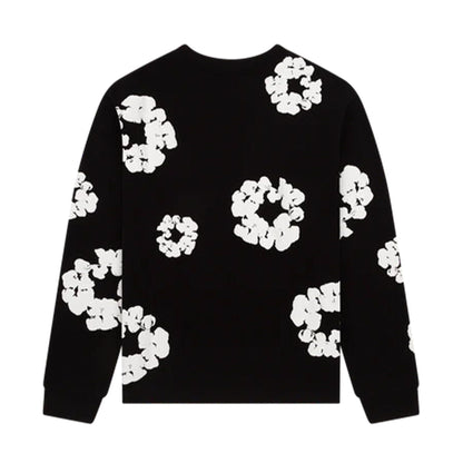 Denim Tears The Cotton Wreath Long Sleeve Tee 'Black' — XXS — Side View