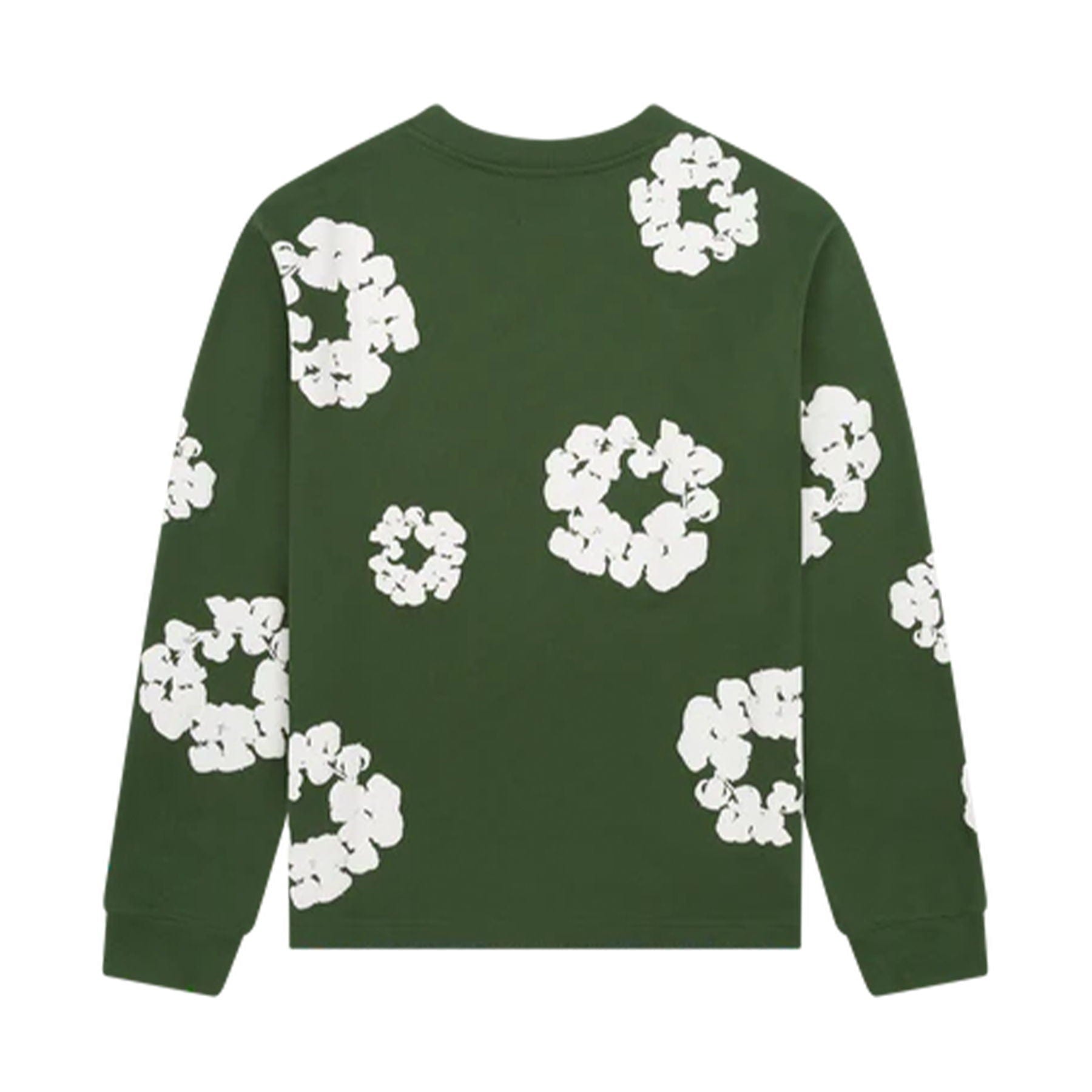 Denim Tears The Cotton Wreath Long Sleeve Tee 'Green' — XXS — Side View