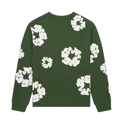 Denim Tears The Cotton Wreath Long Sleeve Tee 'Green' — XXS — Side View