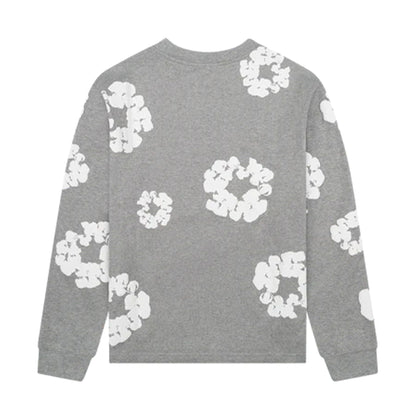 Denim Tears The Cotton Wreath Long Sleeve Tee 'Grey' — XXS — Side View