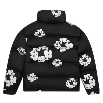 Denim Tears The Cotton Wreath Puffer Jacket 'Black' — XXS — Side View