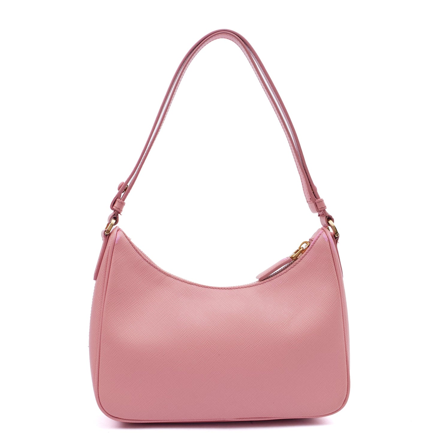 Prada Shoulder Bag Re-Edition 2005 Saffiano in Pink, Saffiano Leather — Back View