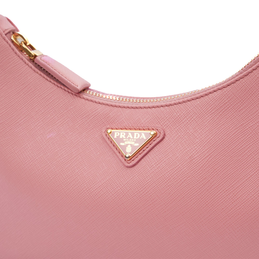 Prada Shoulder Bag Re-Edition 2005 Saffiano in Pink, Saffiano Leather — Alternate View 12