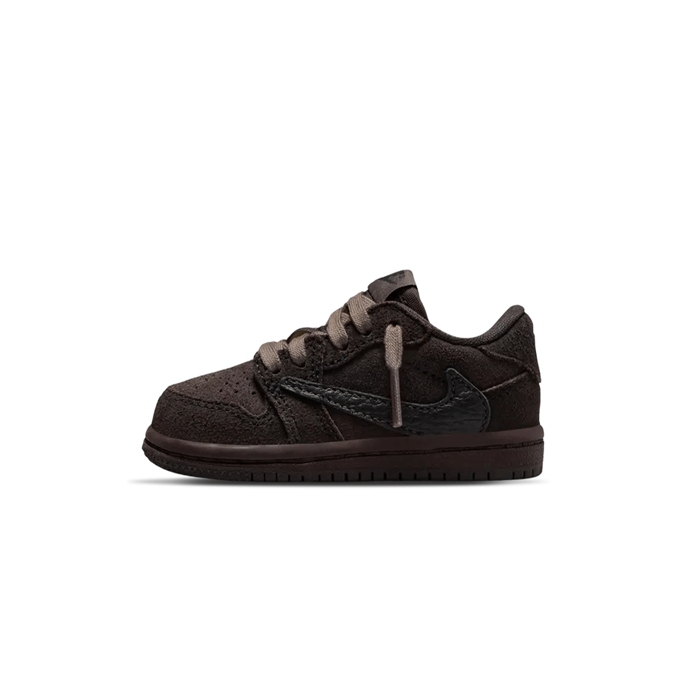 Travis Scott x Air Jordan 1 Low OG TD 'Velvet Brown' — UK 0C | EU 15 | US 0C — Front View